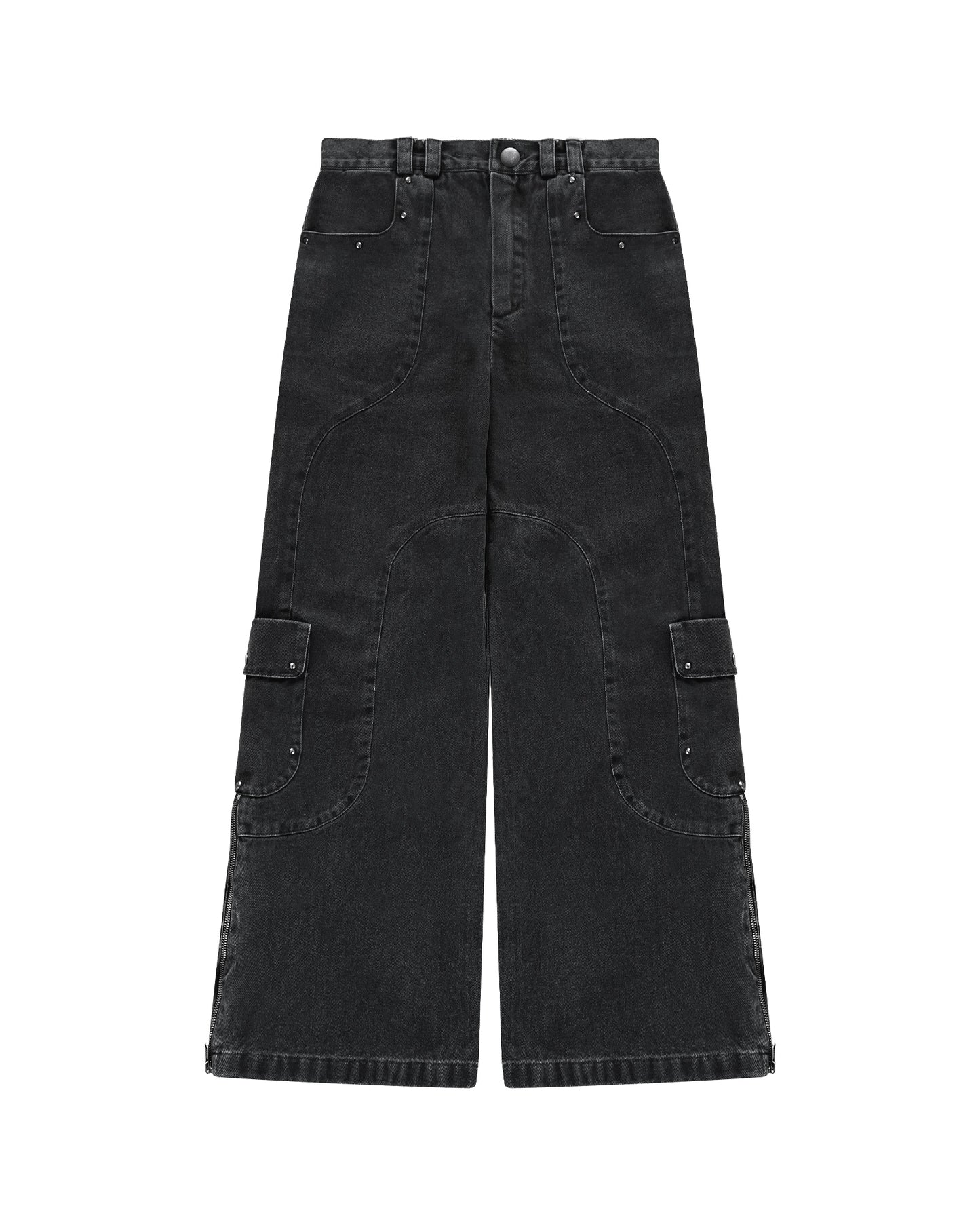 Washed Cargo Jeans