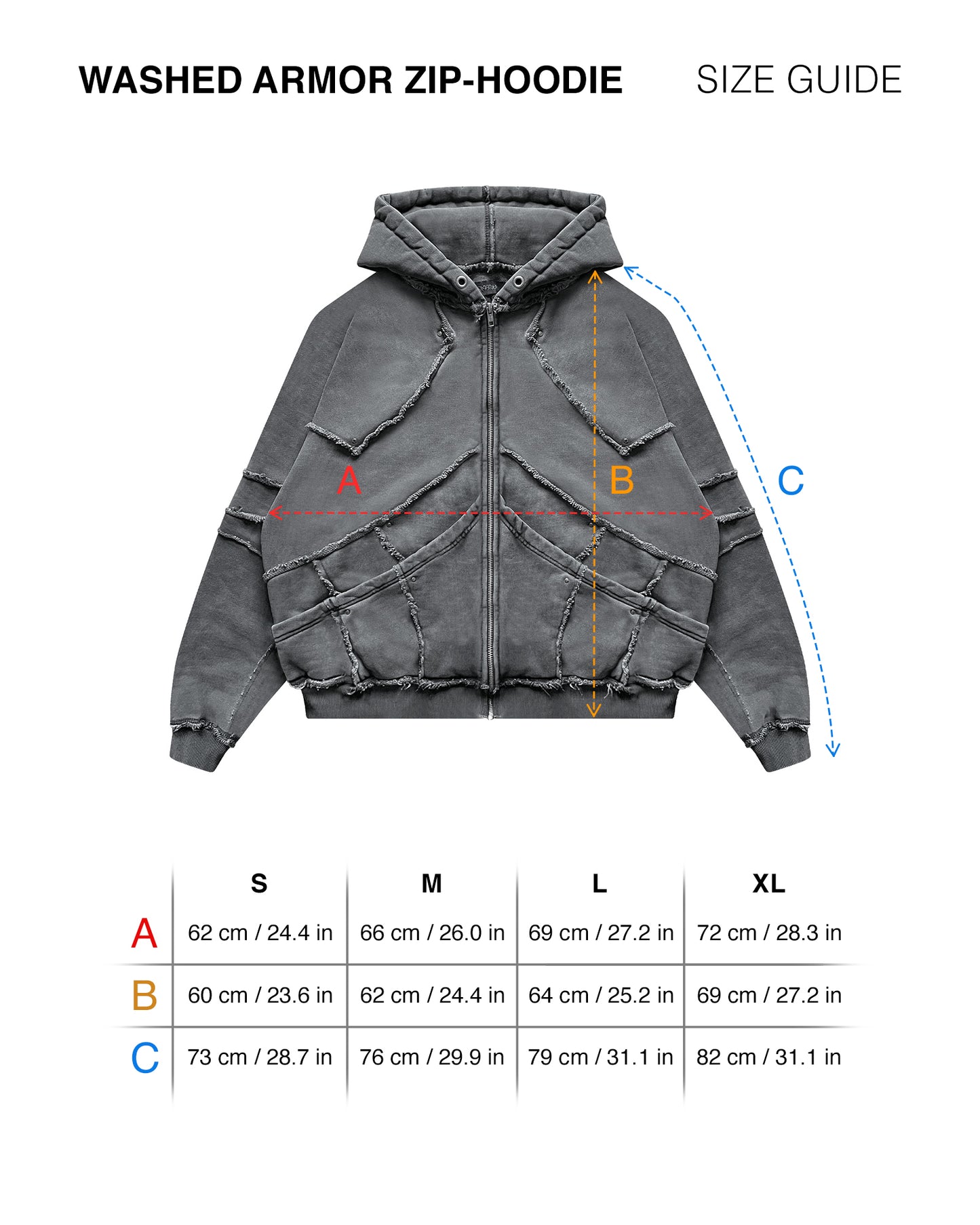 Washed Armor Zip-Hoodie