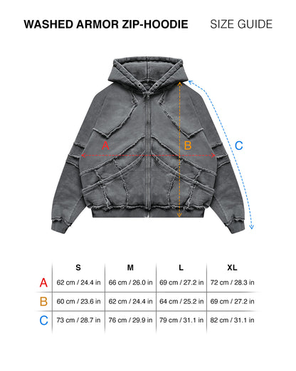 Washed Armor Zip-Hoodie